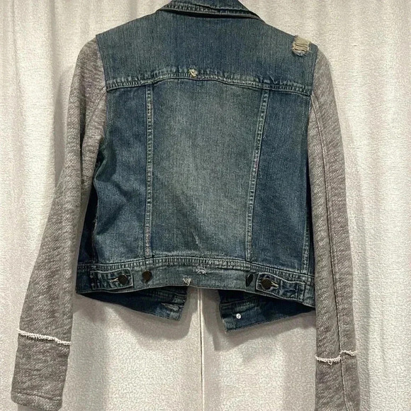 Free People Jean Jacket with Fabric Sleeves - Picture 4 of 4